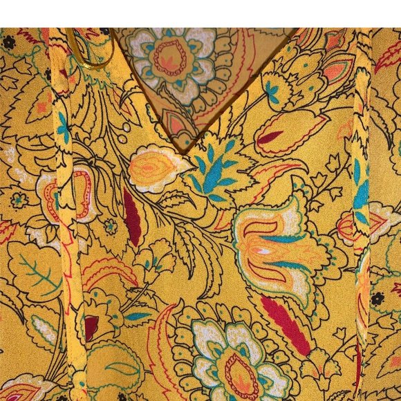 CHAUS New York Yellow Designer Blouse New Size M - Picture 4 of 12